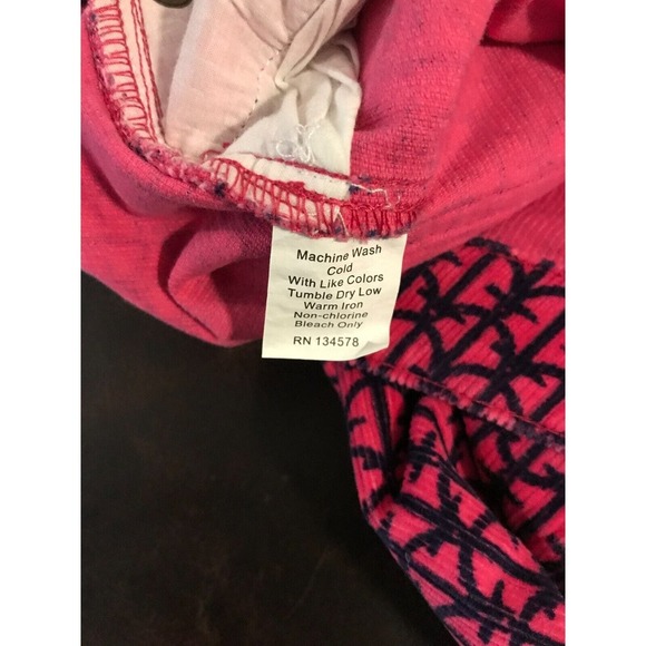 VINEYARD VINES Hot Pink/Navy Anchor Corduroy Slim Straight Ankle Pants - Size 4 - Picture 7 of 13